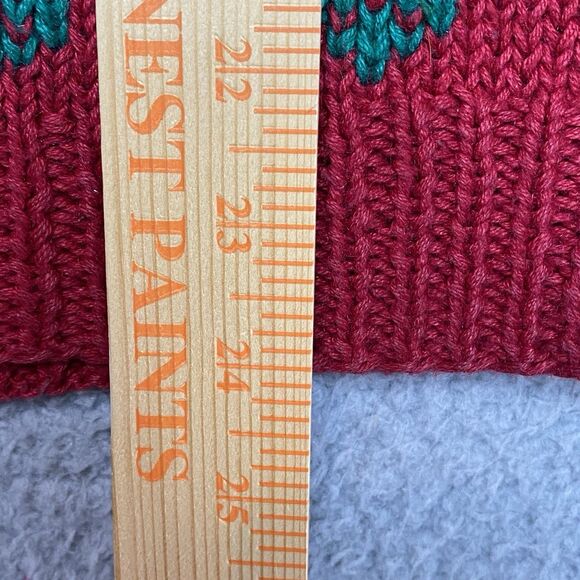 Vintage Northern Isles Hand Knit Sweater Sz L Red Fair Isle Ski 80s 90s - Picture 7 of 16